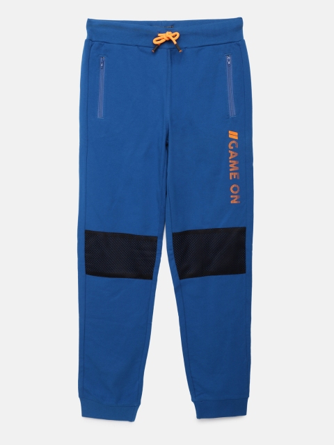 

Indian Terrain Boys Cobalt Blue Solid Pure Cotton Joggers