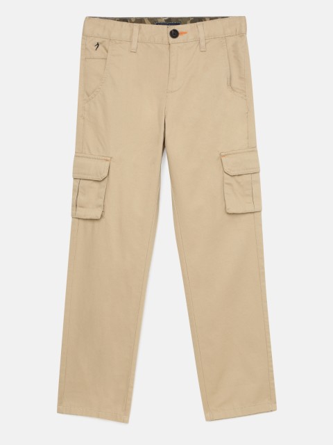 

Indian Terrain Boys Light Brown Regular Fit Solid Cargos