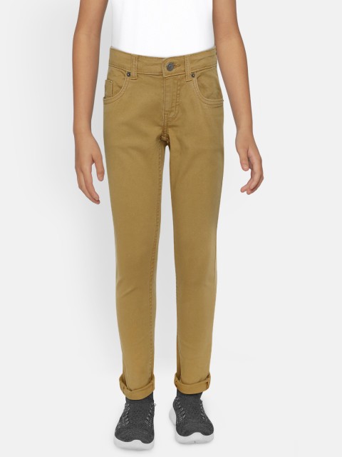 

Indian Terrain Boys Mustard Yellow Regular Fit Mid-Rise Clean Look Stretchable Jeans