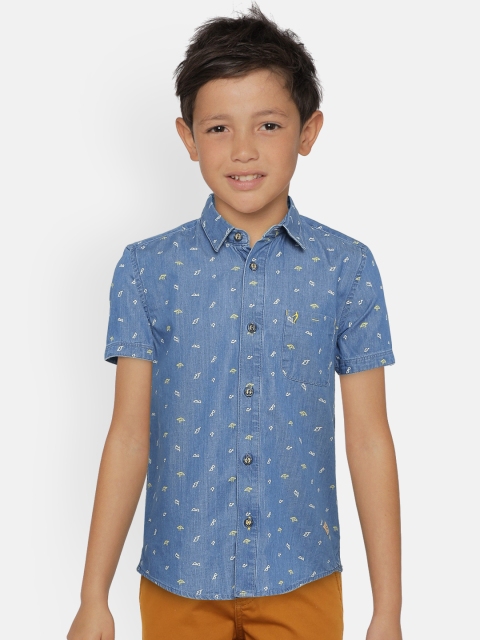

Indian Terrain Boys Blue Regular Fit Printed Casual Shirt