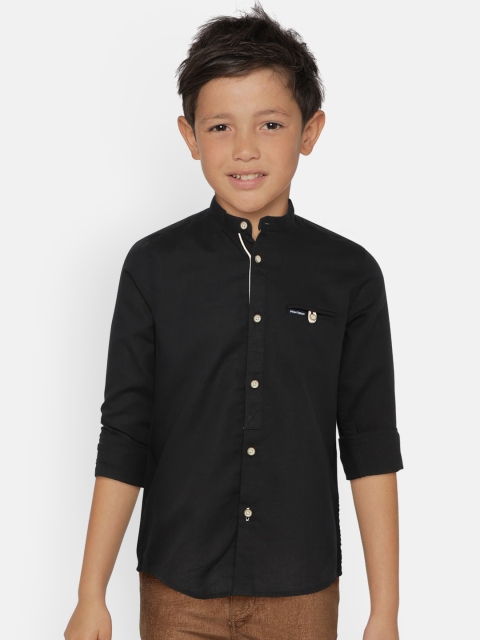 

Indian Terrain Boys Black Regular Fit Solid Casual Shirt