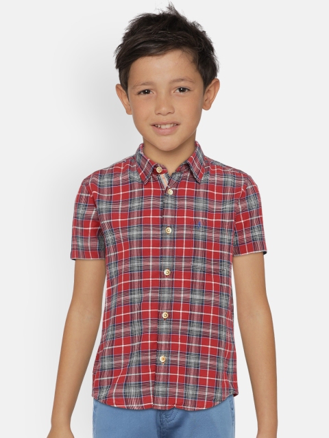 

Indian Terrain Boys Red & Blue Regular Fit Checked Casual Shirt