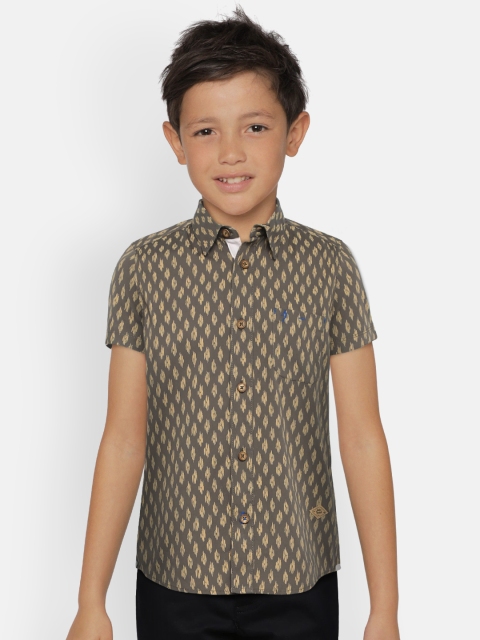 

Indian Terrain Boys Khaki Regular Fit Printed Casual Shirt