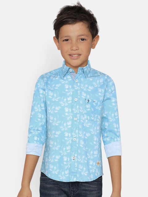 

Indian Terrain Boys Blue & White Regular Fit Printed Casual Shirt