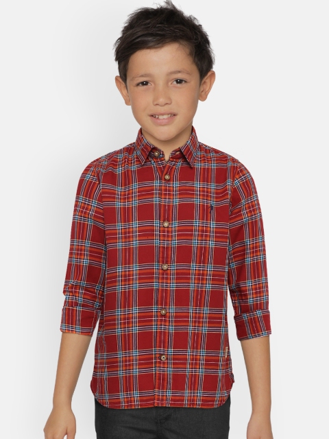 

Indian Terrain Boys Red Regular Fit Checked Casual Shirt