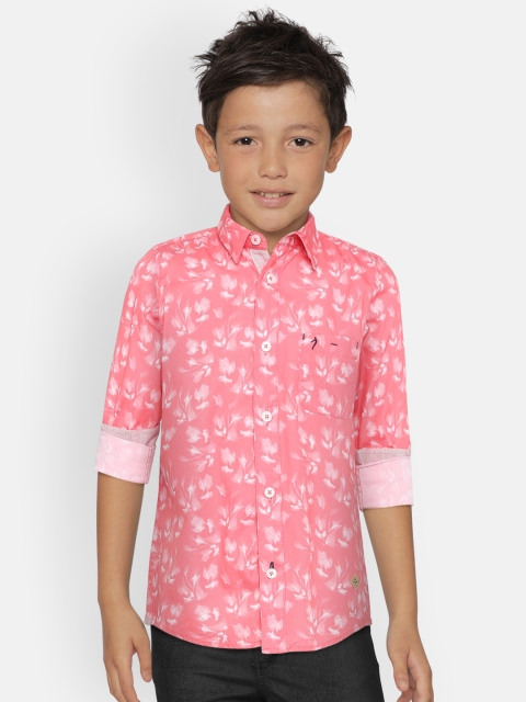 

Indian Terrain Boys Pink & Off-White Regular Fit Printed Casual Shirt