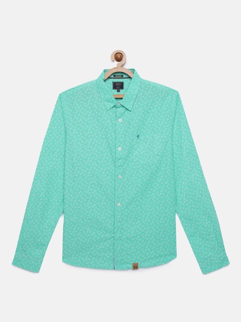 

Indian Terrain Boys Sea Green Printed Cotton Regular Fit Casual Shirt