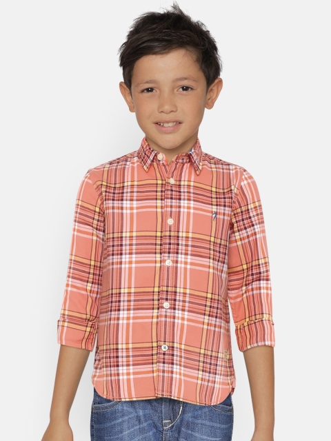 

Indian Terrain Boys Brown & Orange Regular Fit Checked Casual Shirt