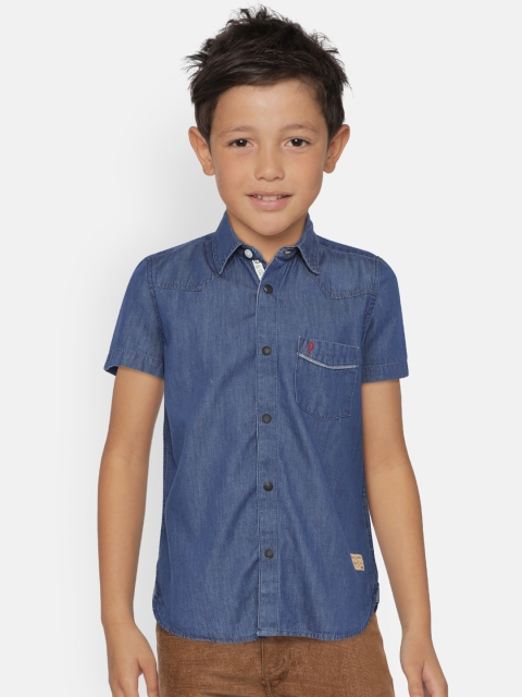 

Indian Terrain Boys Blue Regular Fit Solid Casual Shirt