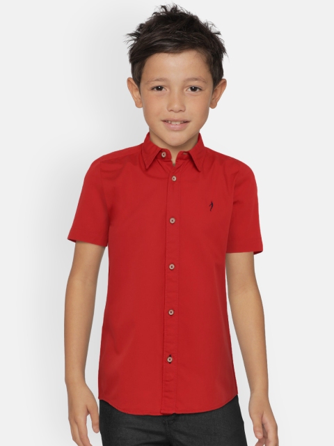 

Indian Terrain Boys Red Regular Fit Solid Casual Shirt