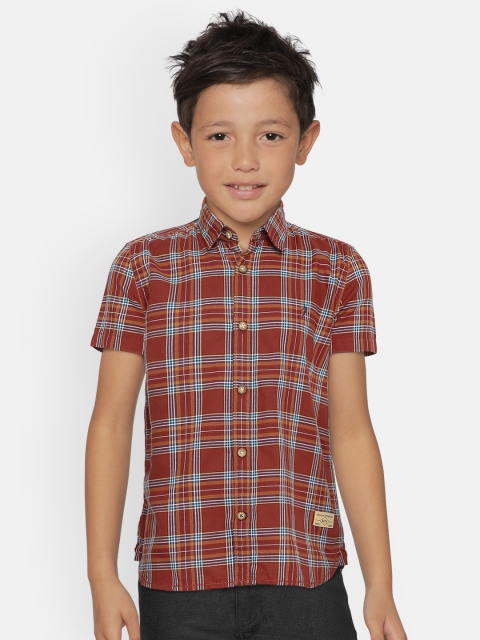 

Indian Terrain Boys Red & Blue Regular Fit Checked Casual Shirt