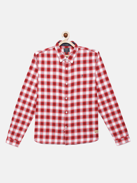 

Indian Terrain Boys Red & White Checked Cotton Regular Fit Casual Shirt