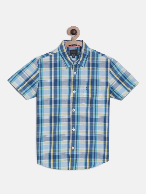 

Indian Terrain Boys Blue & White Regular Fit Checked Casual Shirt