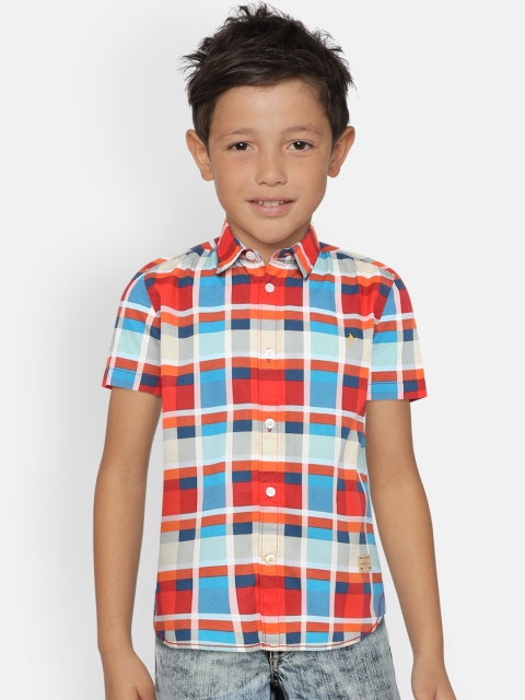 

Indian Terrain Boys Red & Blue Regular Fit Checked Casual Shirt