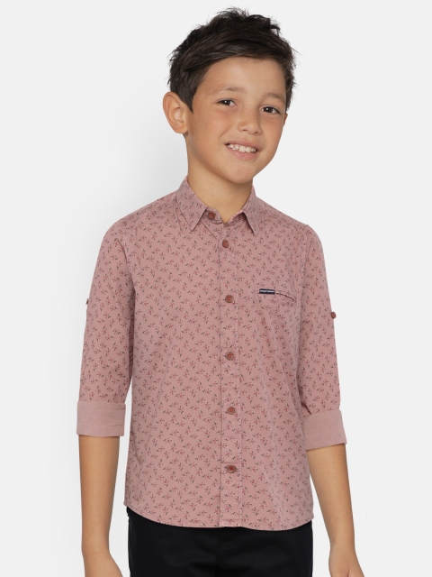

Indian Terrain Boys Pink Regular Fit Printed Casual Shirt