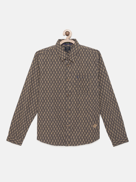 

Indian Terrain Boys Brown Regular Fit Printed Cotton Casual Shirt