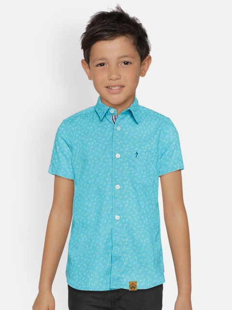 

Indian Terrain Boys Blue & White Regular Fit Printed Casual Shirt