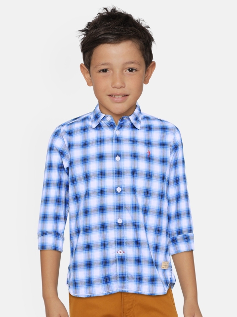 

Indian Terrain Boys Blue & White Regular Fit Checked Casual Shirt