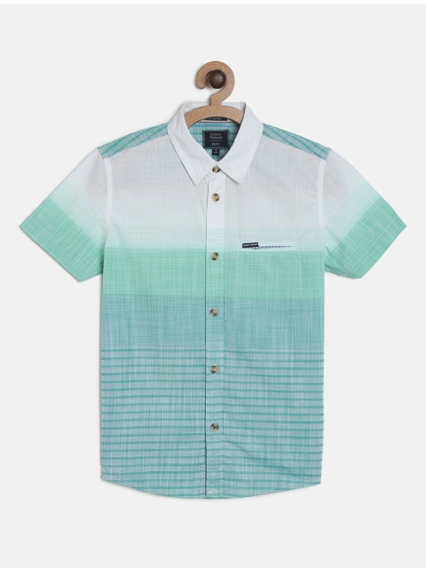 

Indian Terrain Boys Blue & White Regular Fit Striped Casual Shirt