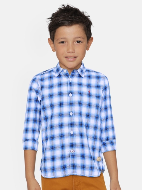 

Indian Terrain Boys Blue & White Regular Fit Checked Casual Shirt