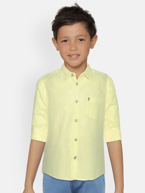 

Indian Terrain Boys Yellow Regular Fit Solid Casual Shirt