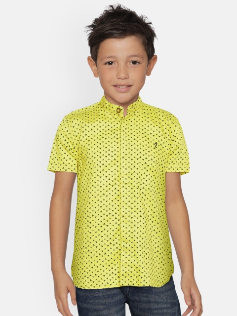 

Indian Terrain Boys Yellow Regular Fit Printed Casual Shirt