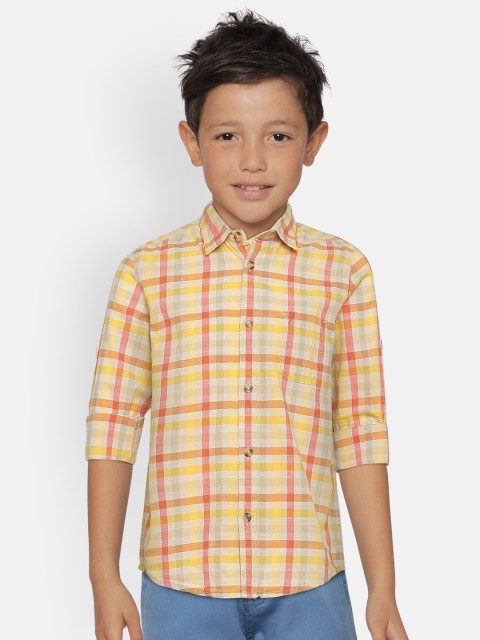 

Indian Terrain Boys Yellow & Red Regular Fit Checked Casual Shirt