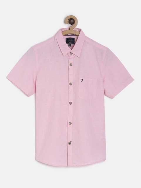 

Indian Terrain Boys Pink Regular Fit Solid Casual Shirt