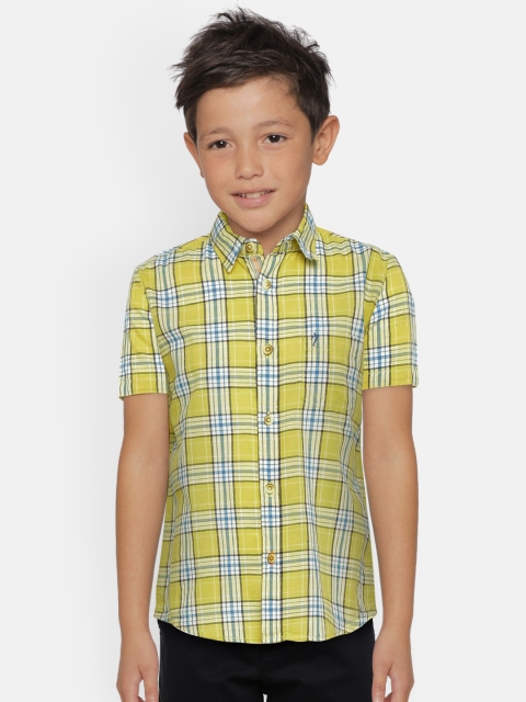 

Indian Terrain Boys Yellow Regular Fit Checked Casual Shirt