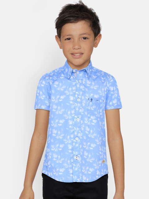 

Indian Terrain Boys Blue & White Regular Fit Printed Casual Shirt