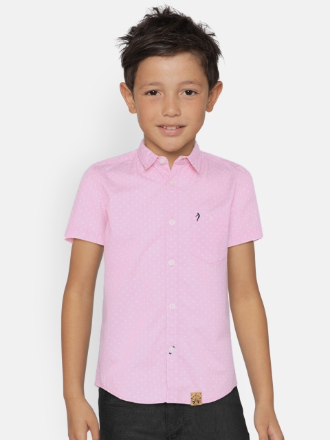 

Indian Terrain Boys Pink Regular Fit Printed Casual Shirt