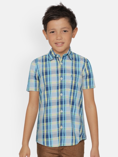 

Indian Terrain Boys Blue & White Regular Fit Checked Casual Shirt