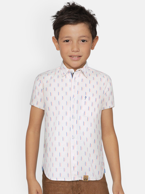 

Indian Terrain Boys Off-White Regular Fit Printed Casual Shirt
