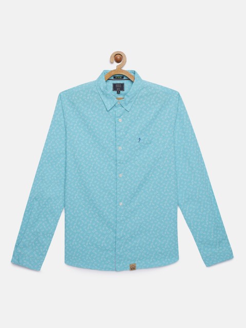 

Indian Terrain Boys Blue Floral Printed Cotton Regular Fit Casual Shirt