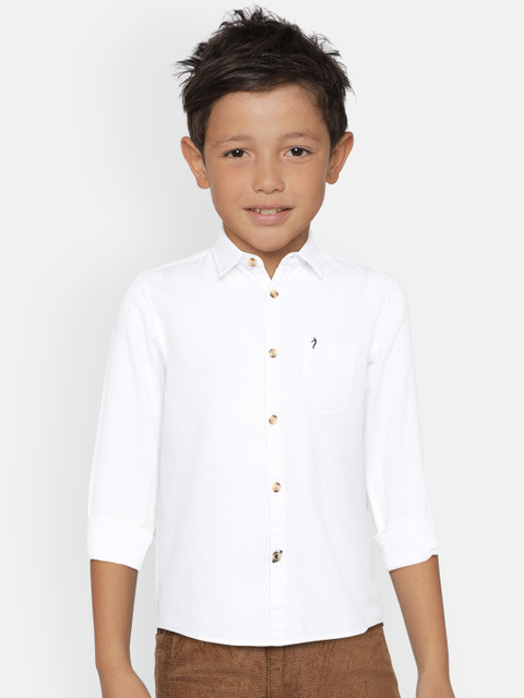 

Indian Terrain Boys White Regular Fit Solid Casual Shirt