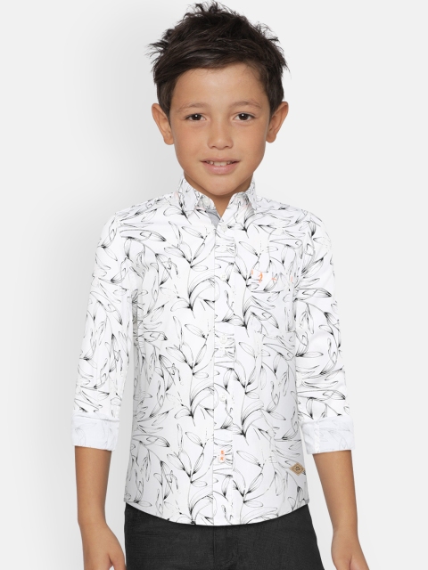 

Indian Terrain Boys White & Black Regular Fit Printed Casual Shirt