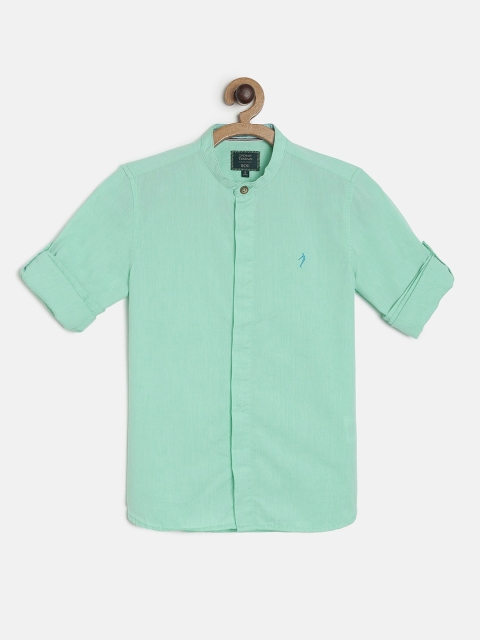 

Indian Terrain Boys Mint Green Regular Fit Solid Casual Shirt