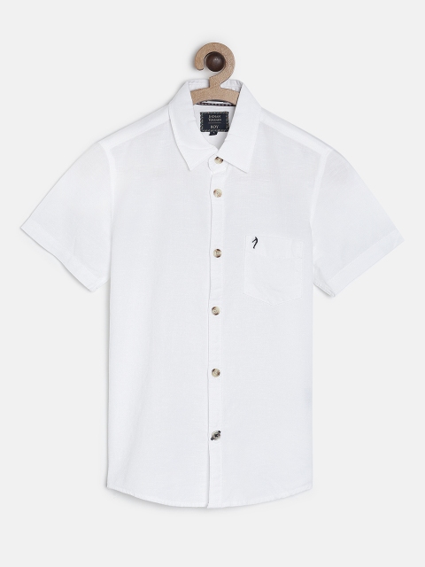 

Indian Terrain Boys White Regular Fit Solid Casual Shirt