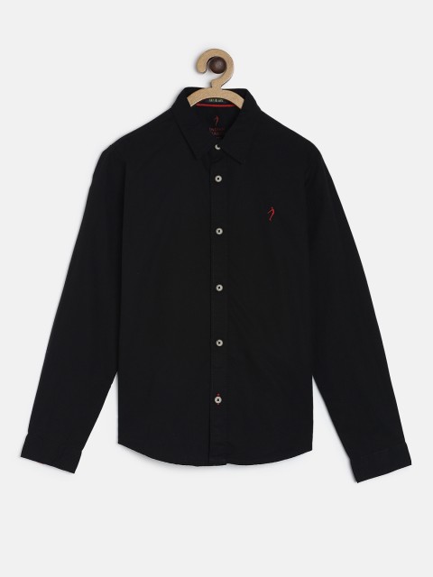 

Indian Terrain Boys Black Regular Fit Solid Casual Shirt