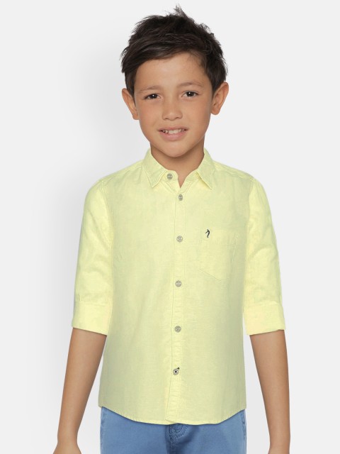 

Indian Terrain Boys Yellow Regular Fit Solid Casual Shirt
