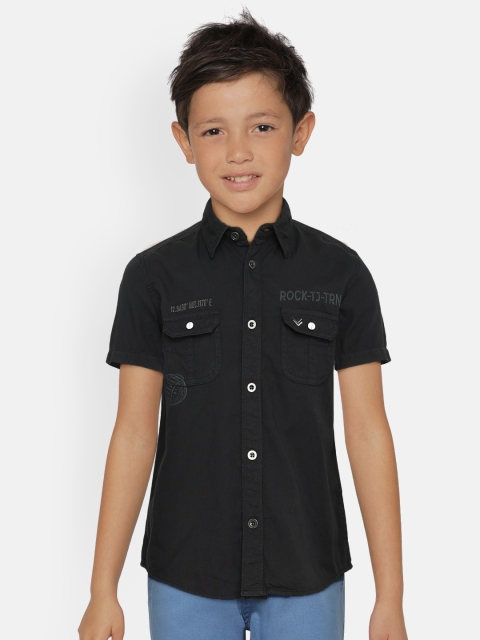 

Indian Terrain Boys Charcoal Grey Regular Fit Solid Casual Shirt