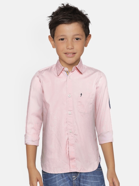 

Indian Terrain Boys Pink Regular Fit Solid Casual Shirt