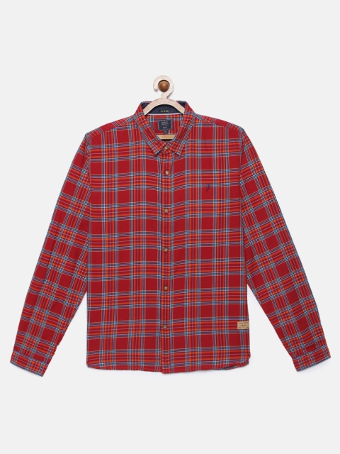 

Indian Terrain Boys Red Checked Cotton Regular Fit Casual Shirt