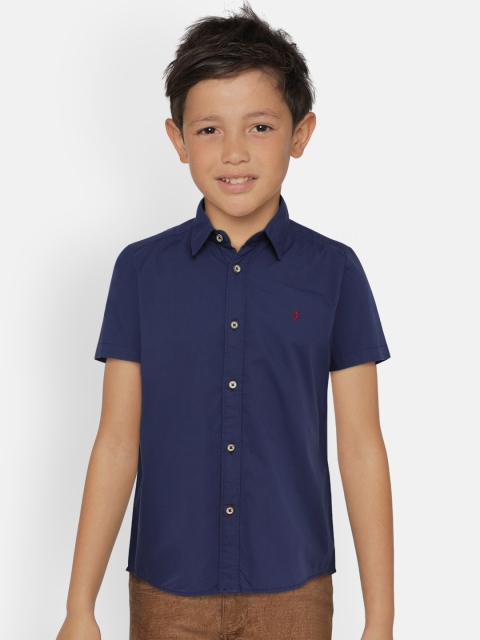 

Indian Terrain Boys Navy Blue Regular Fit Solid Casual Shirt