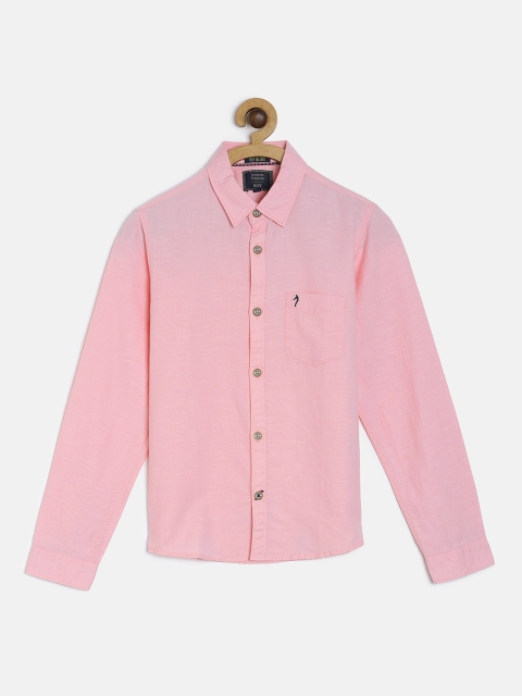 

Indian Terrain Boys Pink Regular Fit Solid Casual Shirt