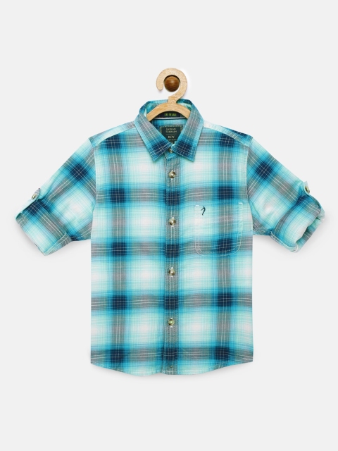 

Indian Terrain Boys Blue Regular Fit Checked Casual Shirt