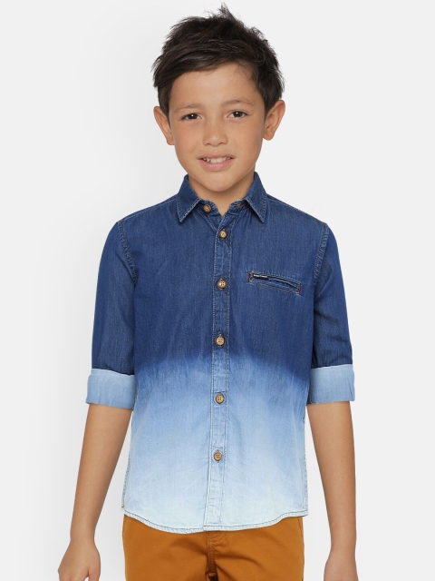 

Indian Terrain Boys Blue Regular Fit Faded Casual Shirt