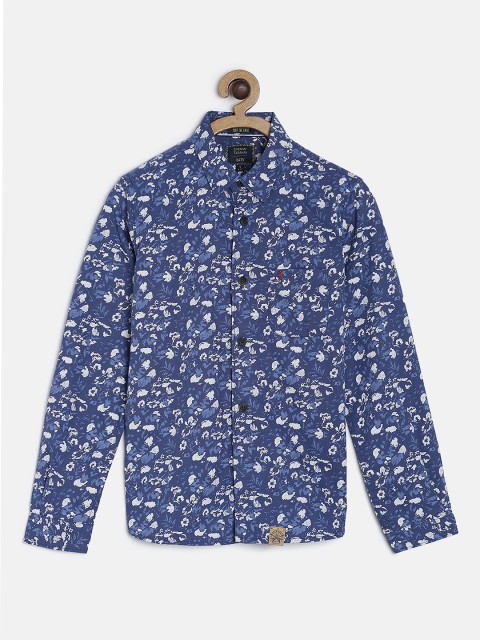 

Indian Terrain Boys Blue & White Regular Fit Printed Casual Shirt