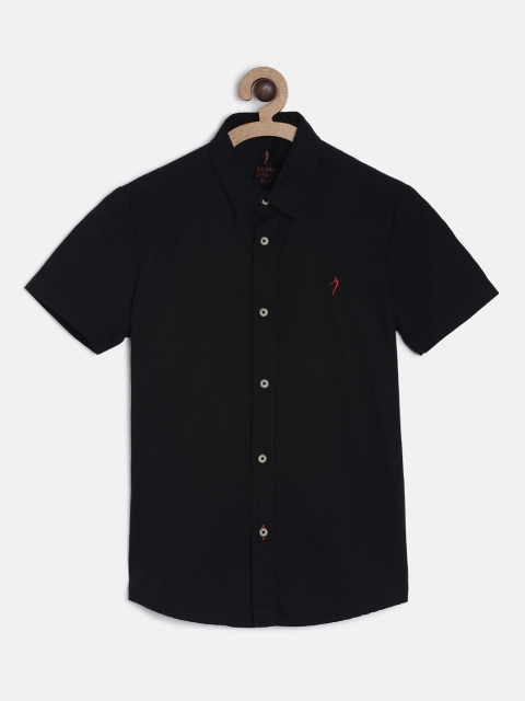 

Indian Terrain Boys Black Regular Fit Solid Casual Shirt