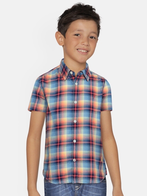 

Indian Terrain Boys Blue & Red Regular Fit Checked Casual Shirt